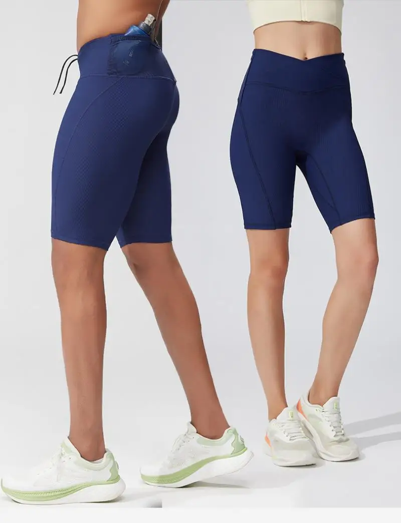 (S-2XL)Mens Quick Dry Compression Running Shorts High Waist Workout Bottoms with Mesh Back Multi-Pockets Fitness Traing Tights