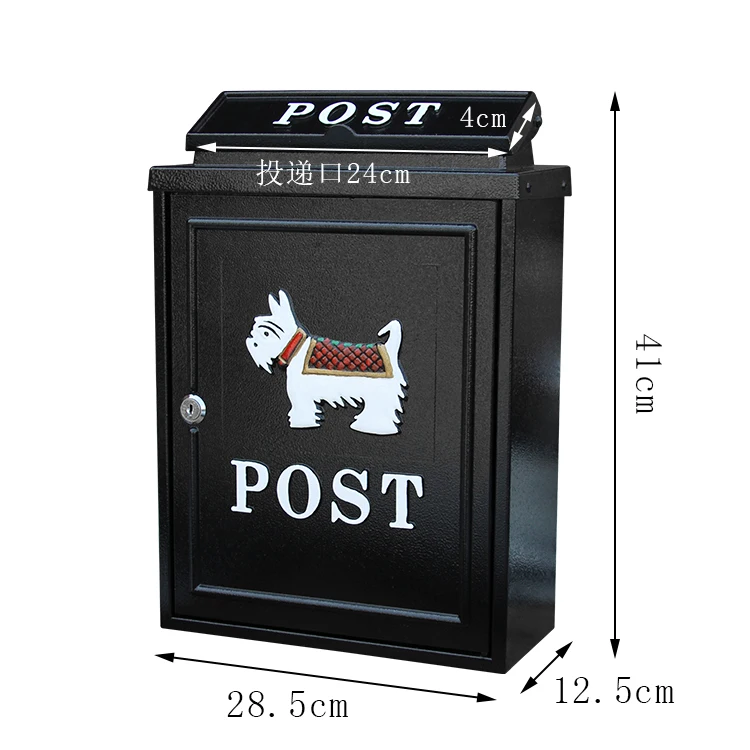 Villa Outdoor Mailbox Wall-Mounted Rainwater Proof Mailbox with Lock Post Box Large Idyllic and Creative Letter Box