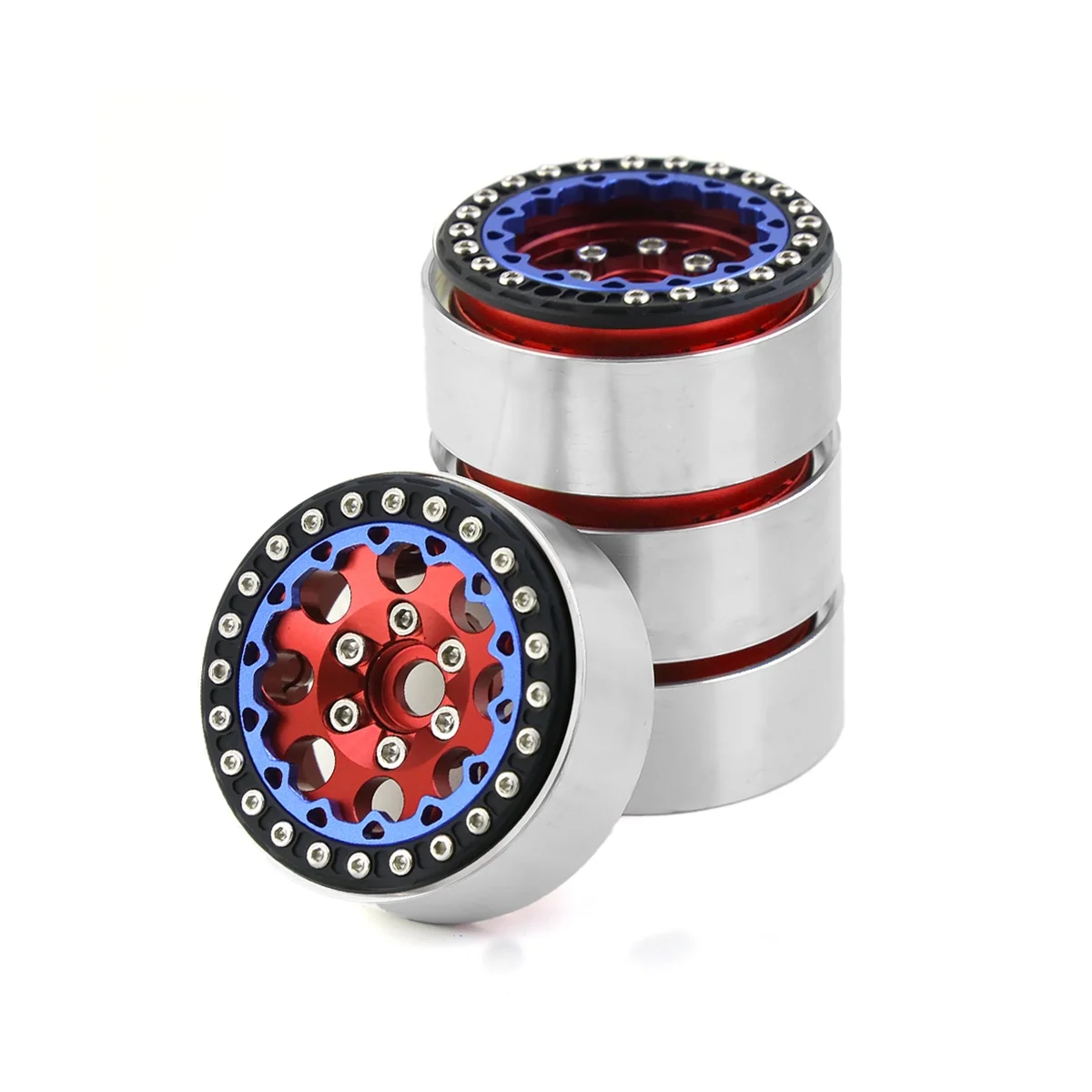 

4PCS 1.9 Inch Beadlock Wheel Hub Wheel Rim for 1/10 RC Crawler Car Axial SCX10 II III TRX4 D90 Redcat,1