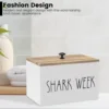 Cotton Pads Storage Box Wood Tampon Container Cotton Swab Holder Cosmetic Organizer Case with Lid Bathroom Organizer Dispenser 2