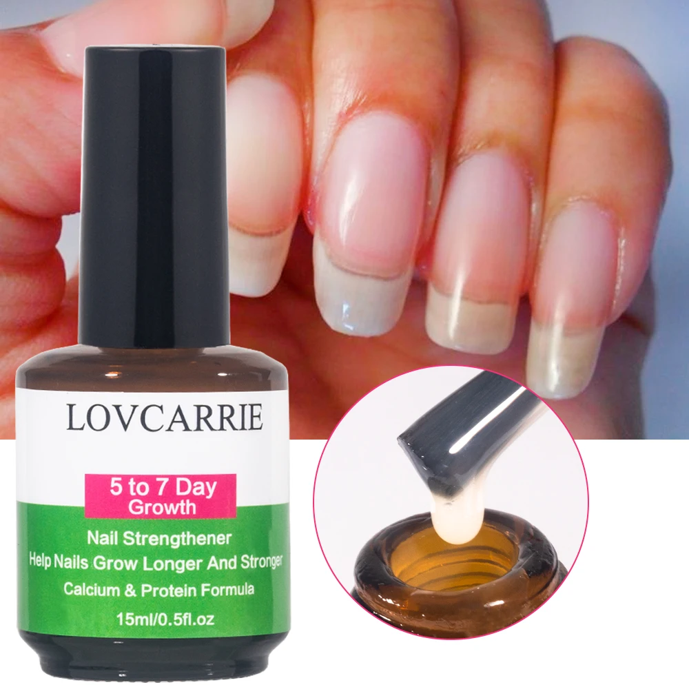 LOVCARRIE Nail Growth 5 to 7 Day Strong Nail Strengthener Calcium Protein Formula Strong Nails Hardener Protect Soft Thin Nails