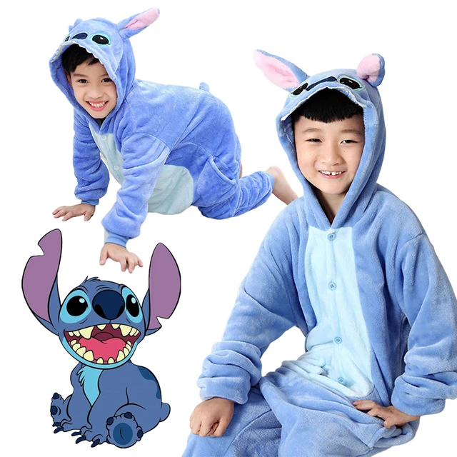 Costume de cosplay Stitch pour enfants, combinaison bleue CAN o