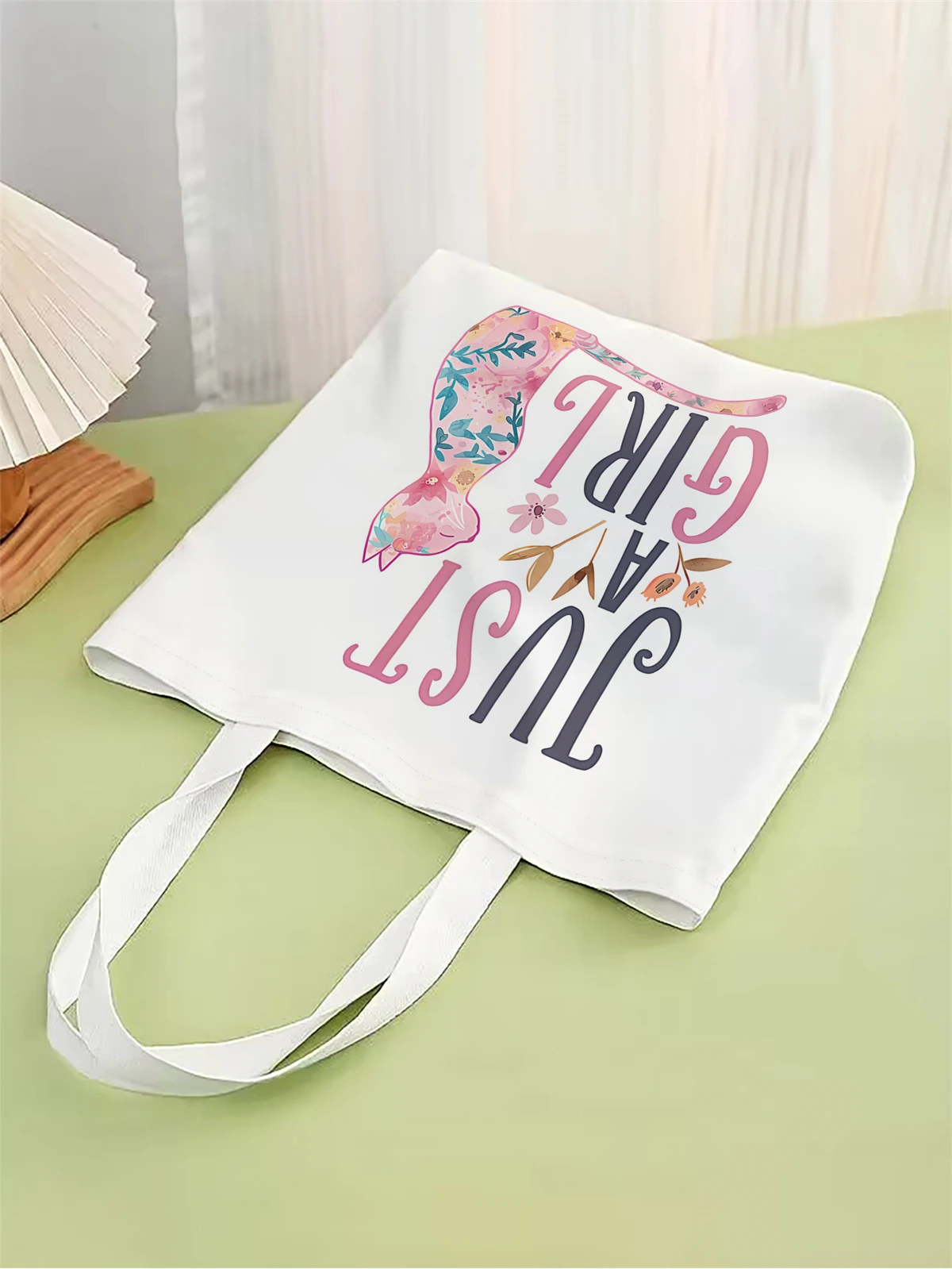 1pc,letter cat handbag, reusable fashionable handbag, multifunctional handbag, printed canvas shopping bag