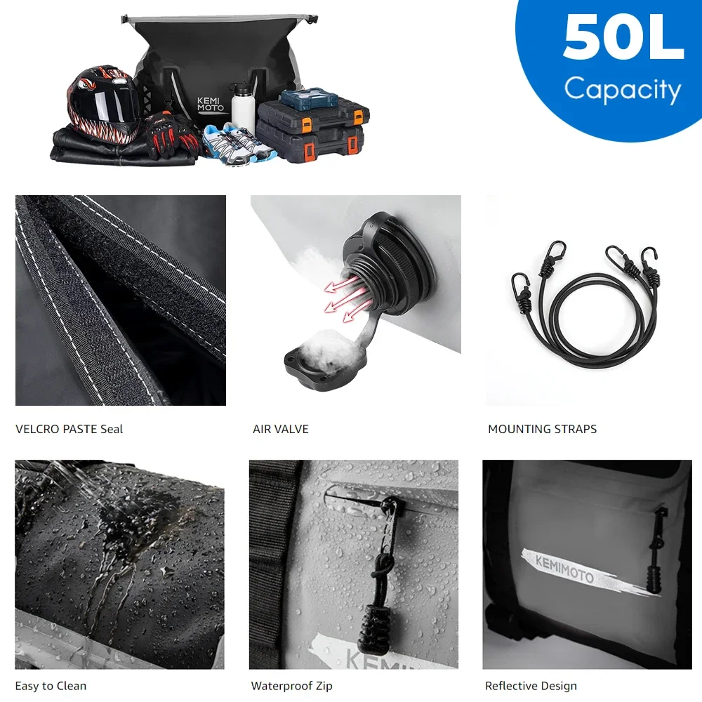 Motorcycle Bag Outdoor PVC Dry Sack Bag Waterproof 10L 20L 30L 50L Shoulder Bag Diving Swimming Hiking Driving Travel Kits waterproof dry sack