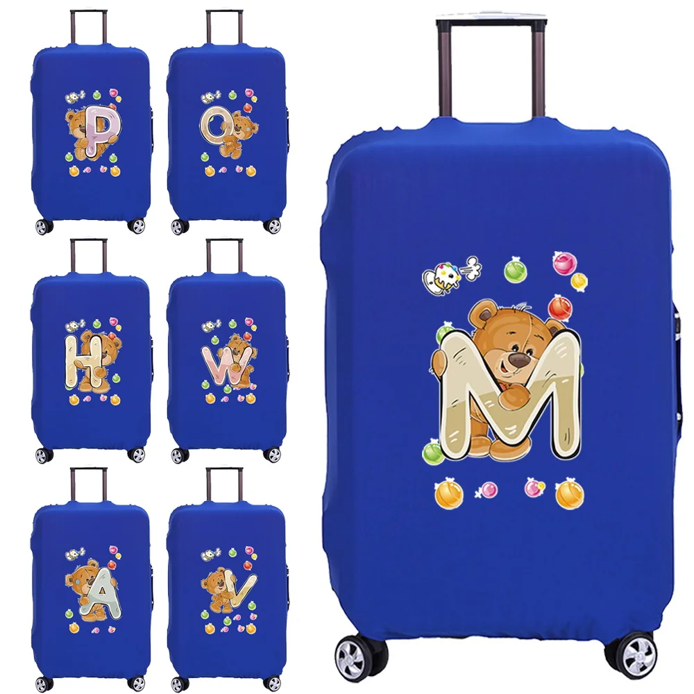 

Travel Essentials Suitcase Case Bear Letter Print Trolley for 18-32 Inch Holiday Traveling Accessories Luggage Protective Cover