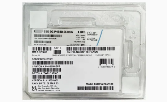 For SSDPE2KE016T801 1 6T SSD U2 DC P4610