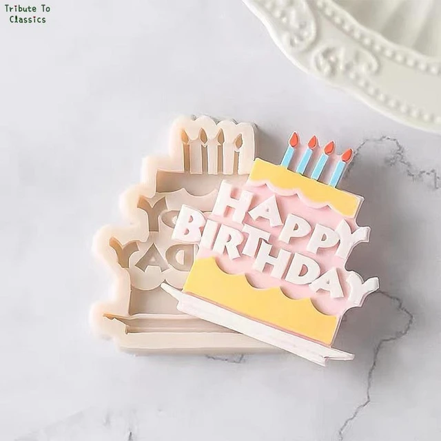 Molde de silicona para adornar letras de feliz cumpleaños en 3D, para  gelatina de hielo, Chocolate, herramienta de decoración de pasteles de  cumpleaños, horno de vapor - AliExpress