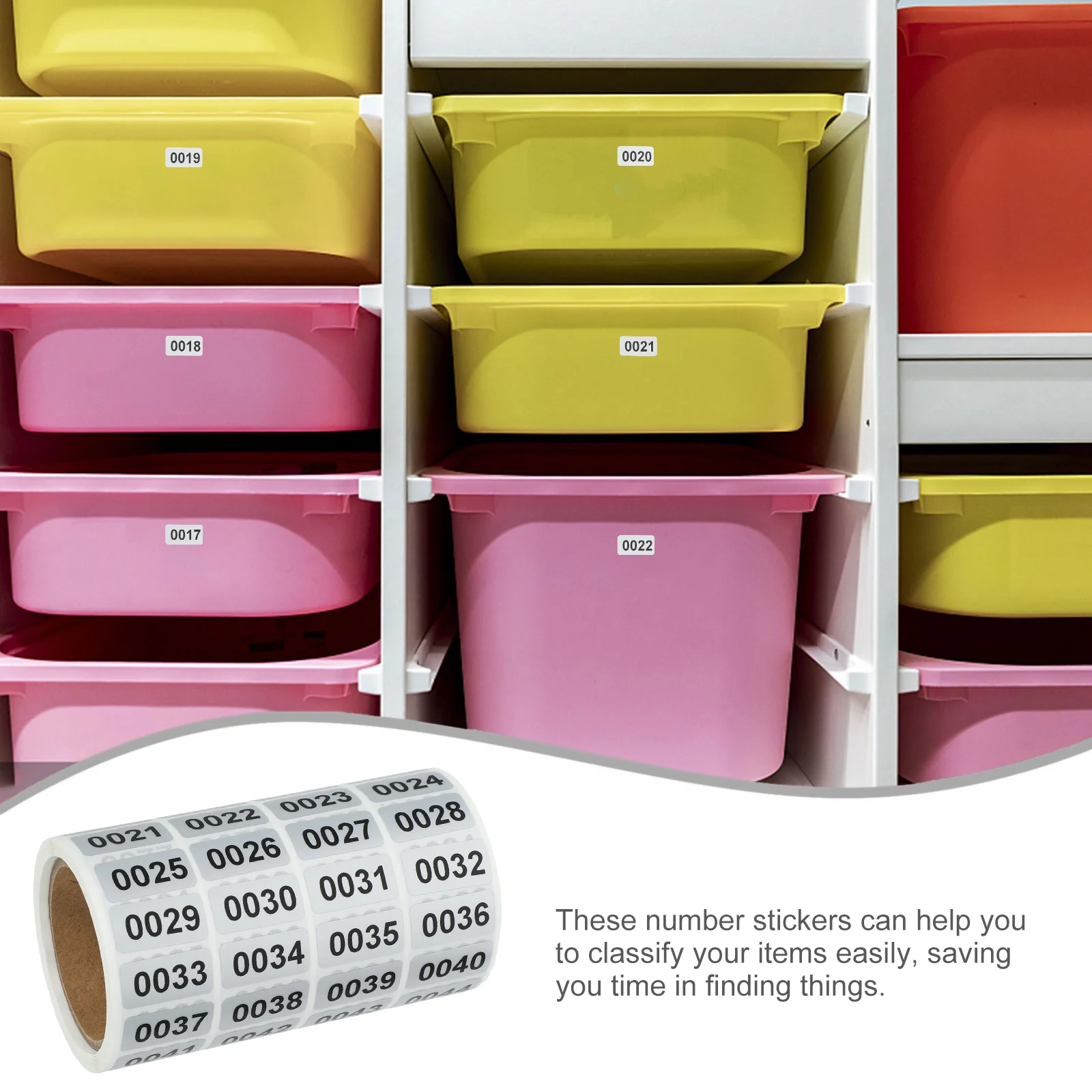 번호 1-2000 마커 스티커 라벨 스티커, 직사각형 라벨 접착 번호 데칼, 편리한 스티커