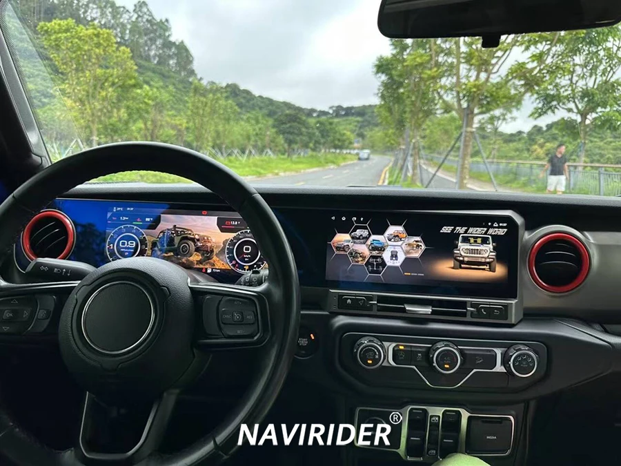 12.3inch+12.3inch Carplay Car Radio For JEEP WRANGLER 2018-2022 LCD Android Dual