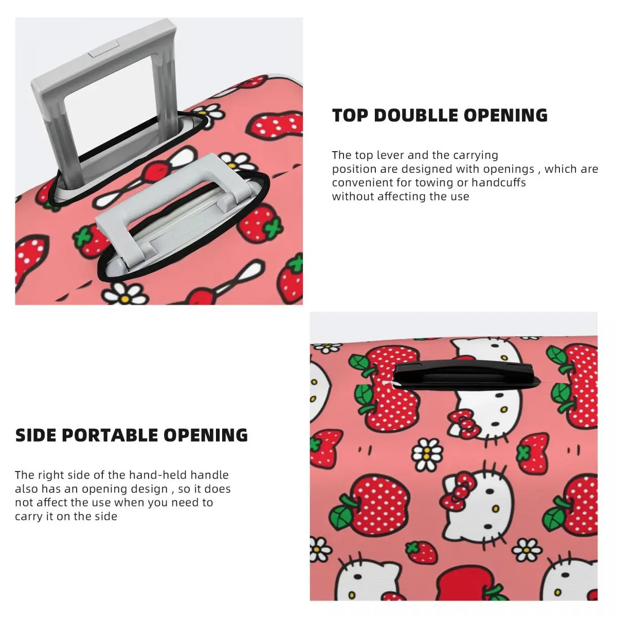 Hello Kitty Apple Strawberry Flower Pattern-bayingimg Suitcase Cover Vacation Business Fun Luggage Supplies Protector 4