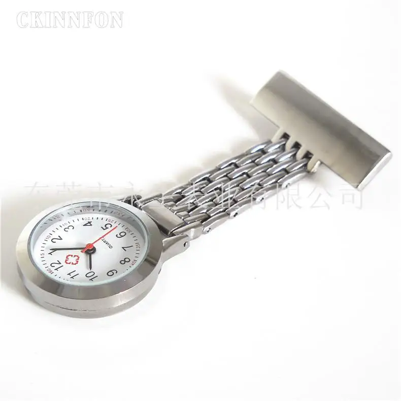 100pcs Wholesale Fashion Nurse Watches Women Pocket Watch Clip-on Heart Pendant Hang Quartz Clock For New Doctor Nurse Watches 4