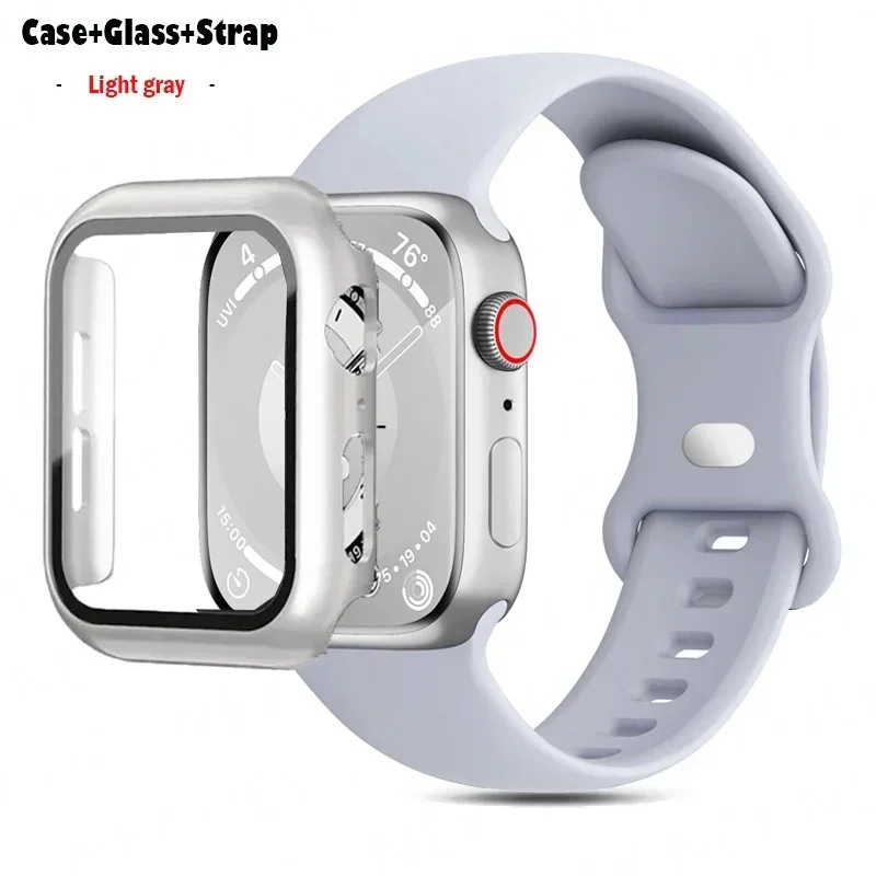 Premium Silicone Watchband with Glass Case