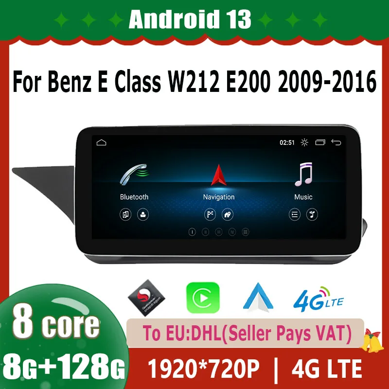 

8 Core Android System Car GPS Navi Screen For Mercedes W212 2009-2016 WIFI SIM 8+128GB BT Carplay IPS Screen Multimedia Player