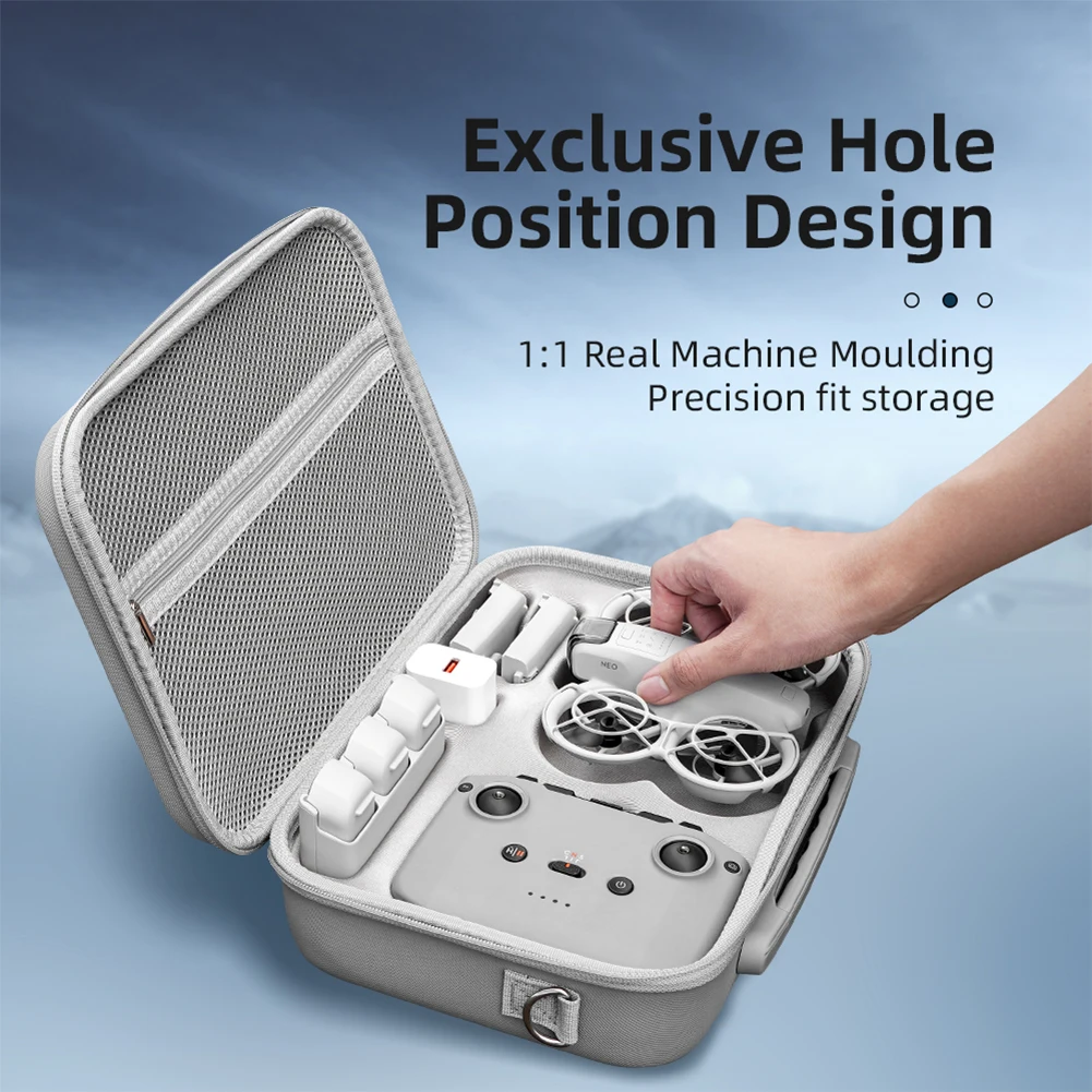 Carrying Case PU Leather Travel Case with Storage Net Pocket Wear-Resistant Portable Shoulder Bag for DJI Neo & Drone Accessorie