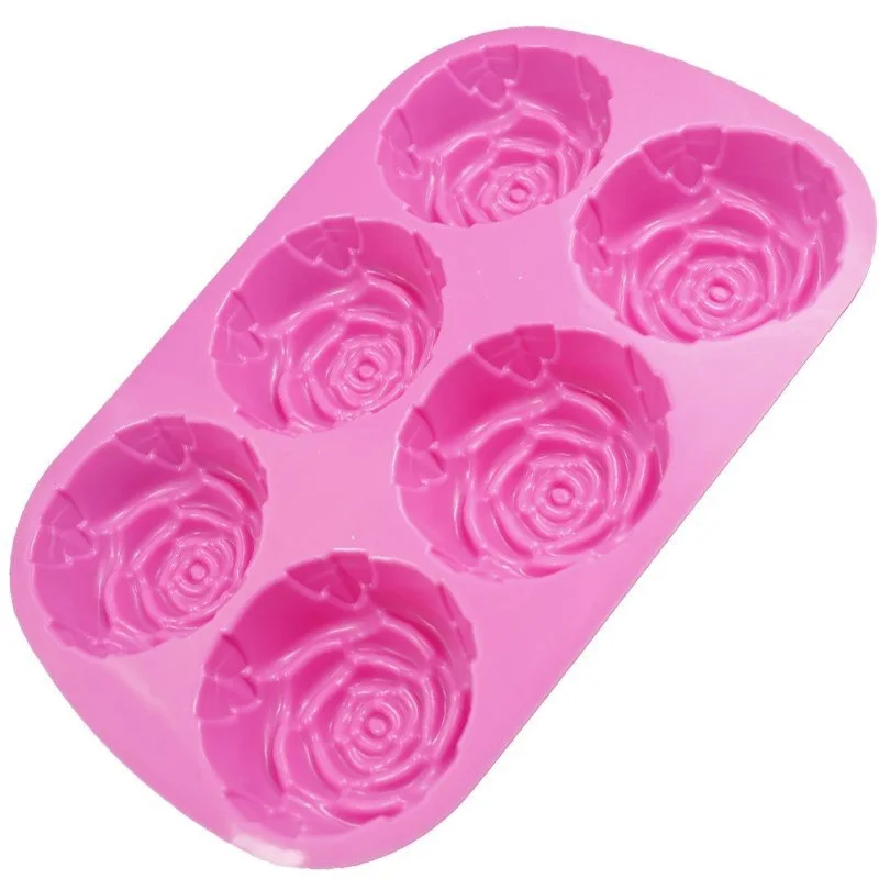7cm Large Rose Flower Soap mold Silicone Mold for Handmade Ice Cube Chocolate Soap making Cake Banking Mold Silicone 2/6Cavty silicone mold baking mold soap molds