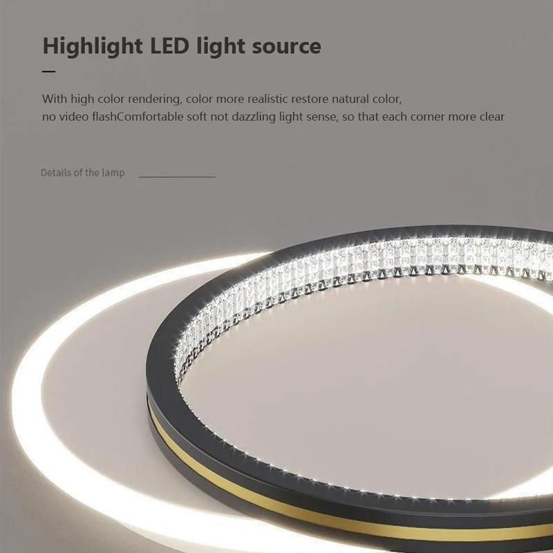 Modern LED Ceiling Lights For Home Entrance Indoor Lighting Fixtures with Crystal Lampshade Lights Round Square Luminaria