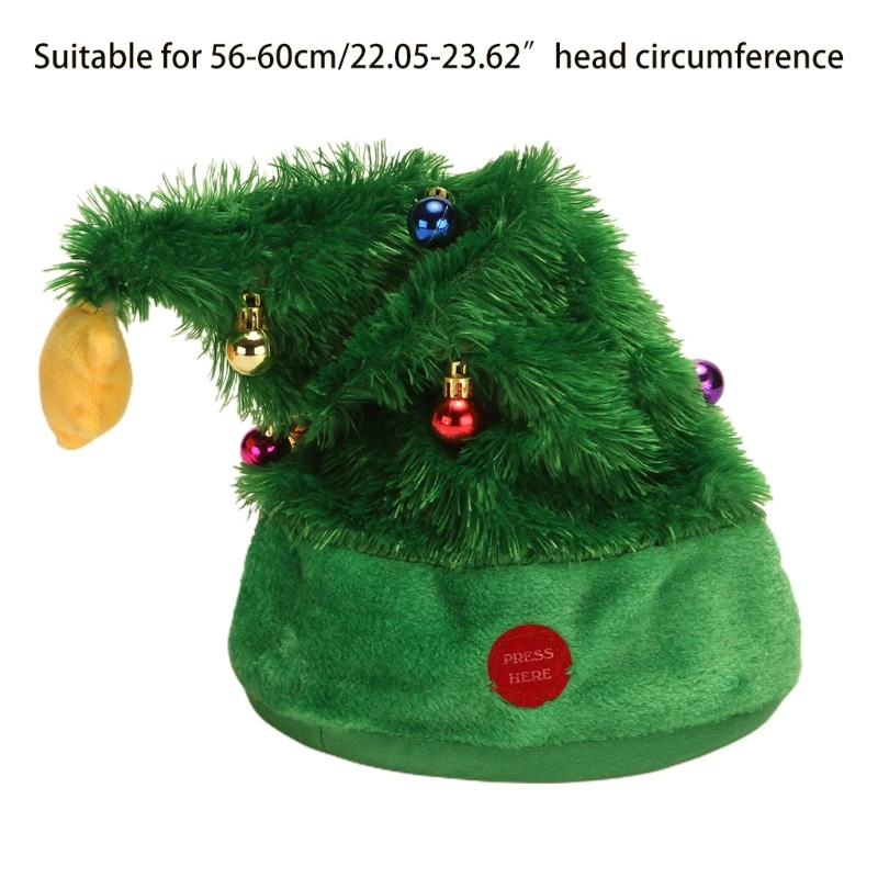 Electric Christmas Hat Singing Santa Hat Headdress Party Photo Prop Decor