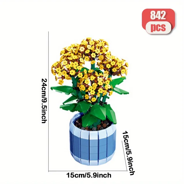 creative expert ideas Botanical Collection ROSE Jonquile flower moc Building Block model toy gifts Christmas 842pcs 2