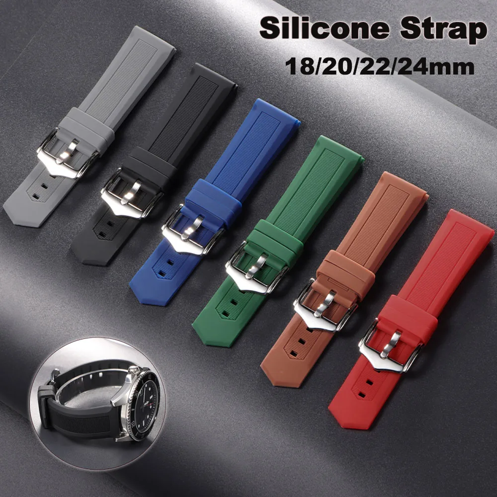 Silicone Universal Watch Band Strap - Sport Replacement Rubber Bracelet
