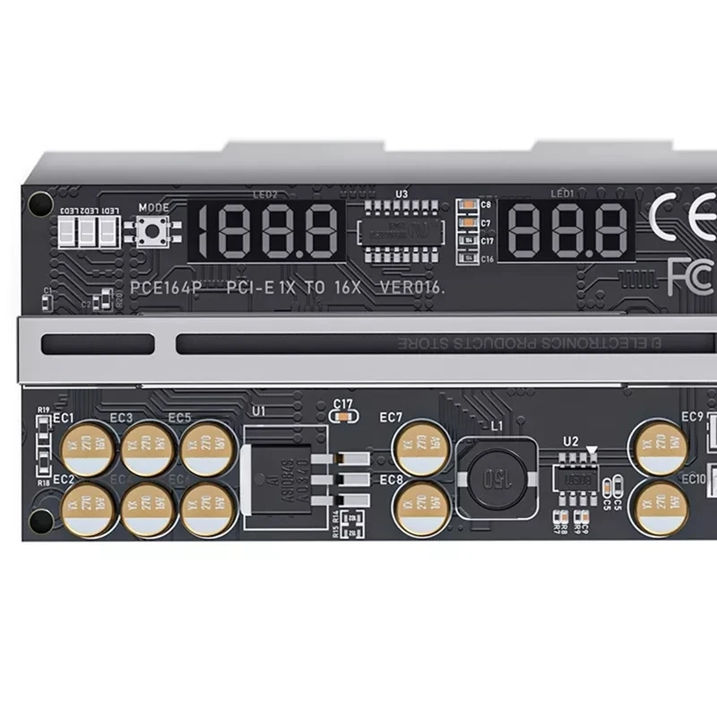 Ver016 USB3.0 PCI-E 라이저 PCI for Express 1x 4x 8x 16x 익스텐더 RGB LED Pcie 라이저 어댑터 카드 광업용 6Pin 전원