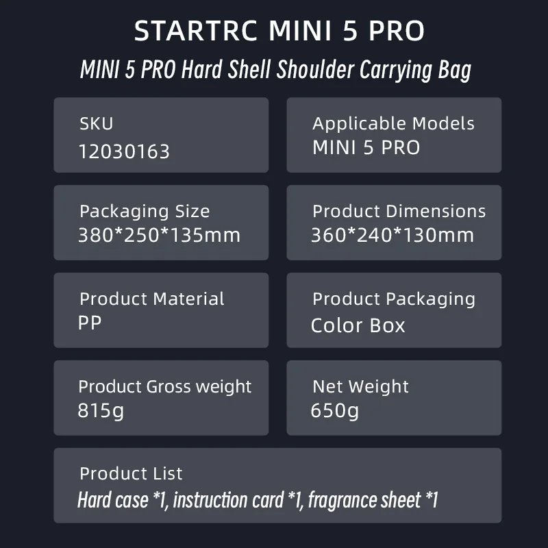 STARTRC Tragbare Aufbewahrungstasche für DJI MINI 3/4PRO/5 PRO Control Drone Zubehör Messenger Schultertasche Brusttasche Fashion Box – Detail 15