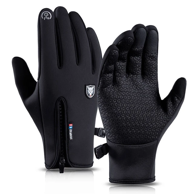 Guantes de moto impermeables para hombre, manoplas térmicas de lana para  pantalla táctil, deportes al aire libre, esquí, montar en moto, Invierno -  AliExpress