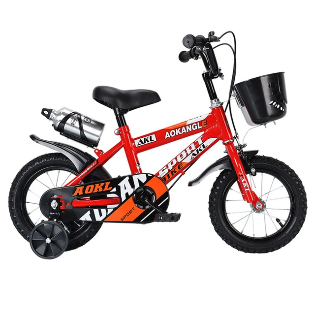 Bicicleta para niños de 2 a 10 años, bici con cesta, frenos dobles de acero  al carbono - AliExpress