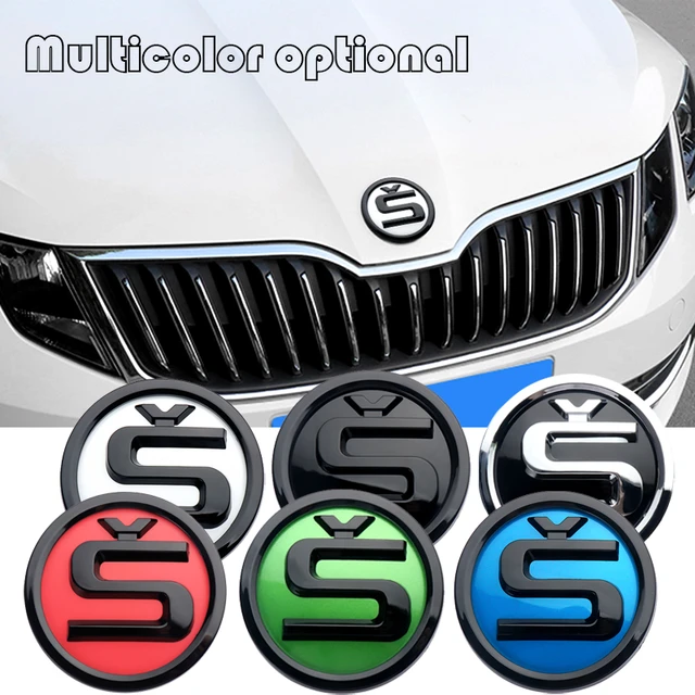 8/9/10cm Emblem Car Front Hood Badge Rear Trunk Sticker for Skoda