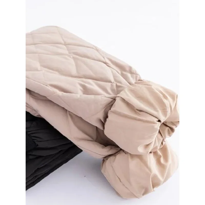 2024 New Spodnie Winter Down Cotton Thicken Harem Ankle-length Pants Casual Warm Fluffy Women High Waist Pantalones Snow Wear
