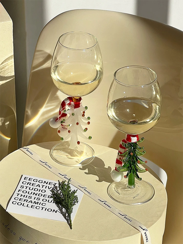 Decorated Wine Glasses Christmas  Christmas Tree Wine Glasses - Wine  Glasses Cup - Aliexpress