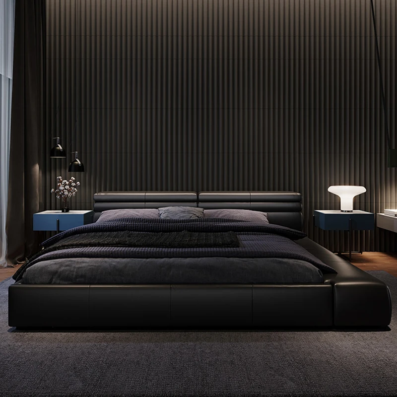 Letto King Size Nero Minimalista Nordico A Buon Mercato Contenitore Queen Size Letto Matrimoniale In Legno Letto Matrimoniale Set Mobili Completi