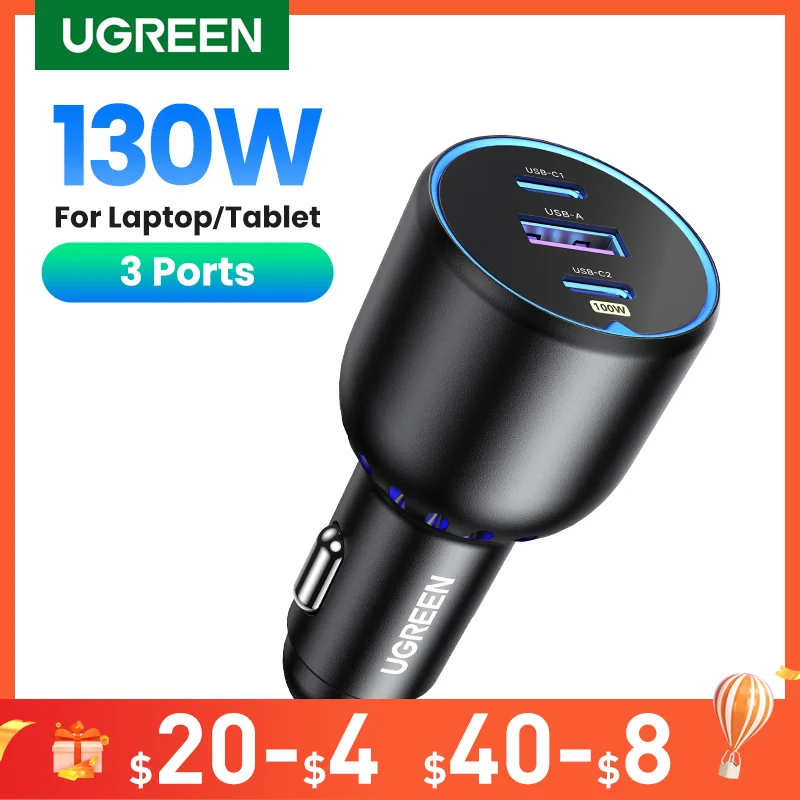 Carrière doden Tegenstander Top Sale】ugreen 130W Autolader Quick Opladen PD3.0 Snelle Usb Type C Auto  Telefoon Opladen Voor Iphone 14 13 pro Max Laptops Tabet| | - AliExpress