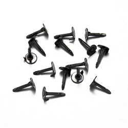 100-Piece Metal Locking Pin Back Brooch Badge Holder Set for DIY Jewelry and Craft Accessories (Black Pin)