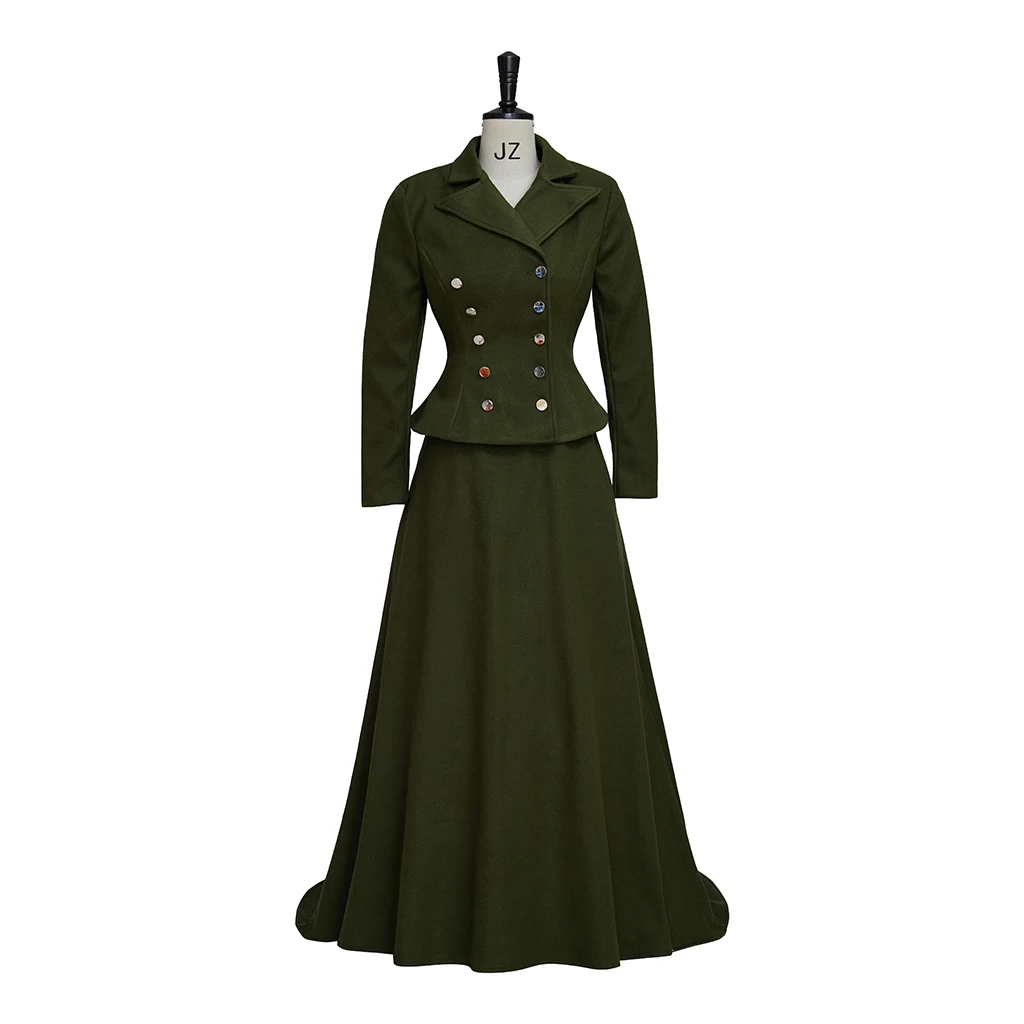 

Medieval Victorian Steampunk Gothic Green Dress Retro Walking Dress Circus Vintage Costume Civil WarTheatre Costume for Women
