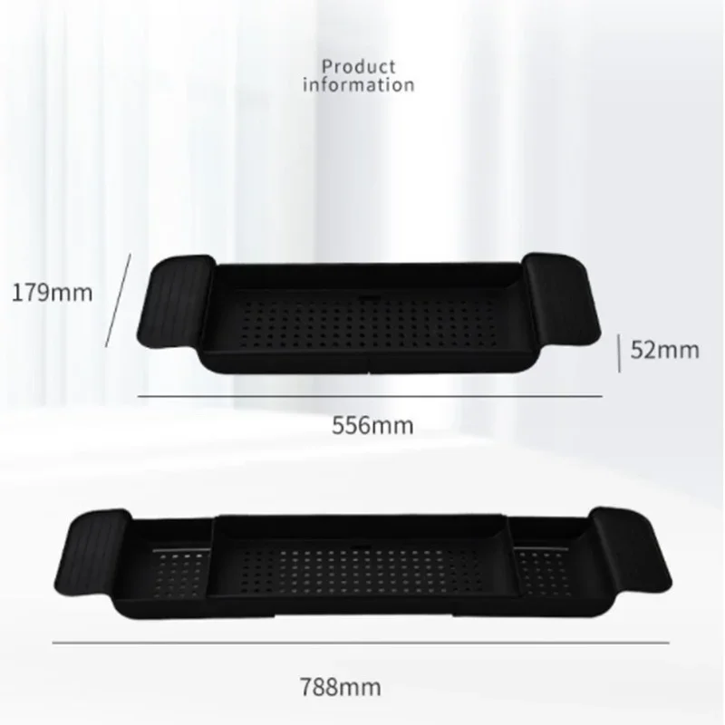 Multi-Function Retractable Bathtub Storage Rack Bath Tray Shelf Tub Towel Storage Shelf Kitchen Sink Drain Holder