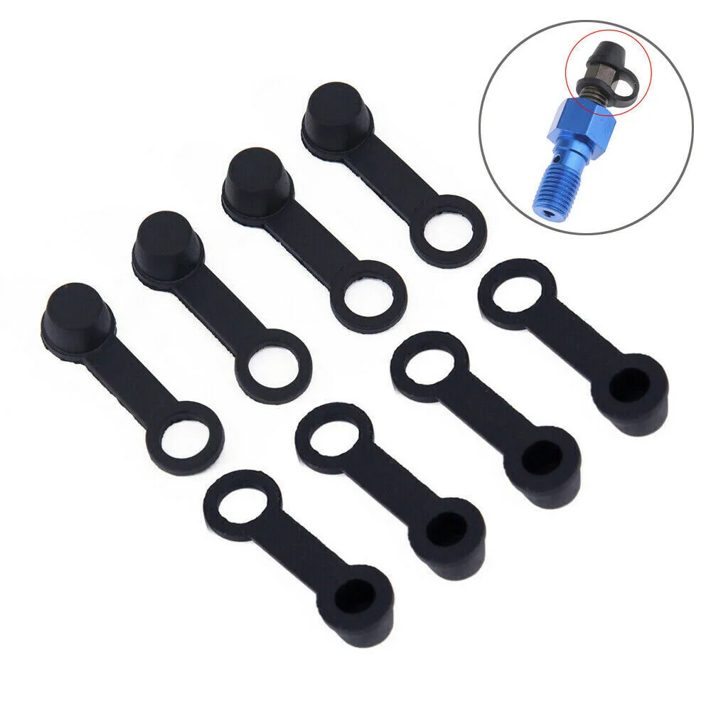 

8Pcs Black Car ATV Caravan Rubber Brake Bleed Nipple Grease Cap Dust Cover Interior Accessories Auto Fastener & Clip