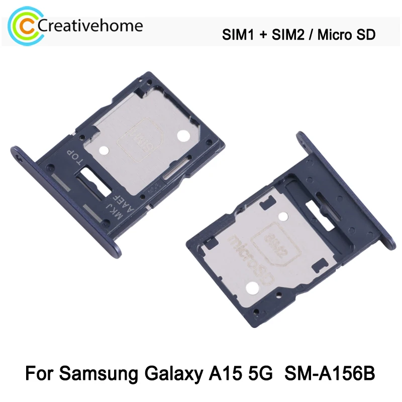 

Лоток для двух SIM-карт для Samsung Galaxy A15, фотографический телефон SIM1 + SIM2/лоток для карт Micro SD, запасная часть