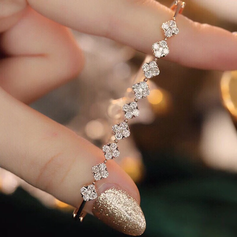 Sf565eaa5ea834c4393688f18f4117a745 Aazuo Fine Jewelry 18K Solid Rose Gold Natrual Diamonds 1.35ct Fairy 4 Leafs Flower For Woman Senior Banquet Engagement Party