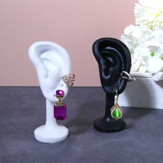 1 pièce : Présentoir pour boucles d'oreilles en forme de modèle d'oreille, idéal pour la diffusion en direct et les magasins de bijoux