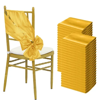 Nministériels d de Ceinture de Chaise en Satin Universel, Sangles en Ruban pour Réception de Mariage, Banquet, Hôtel, Décoration de Couverture 1