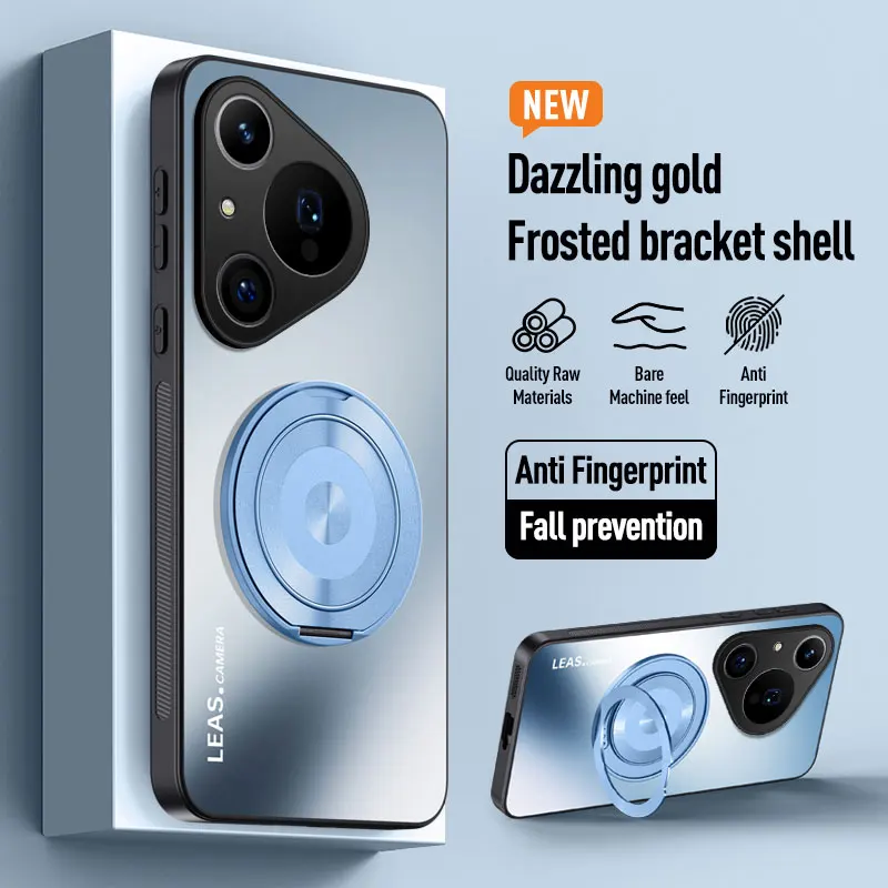 Magnetic Ring Stand Phone Case with Camera Lens Protector