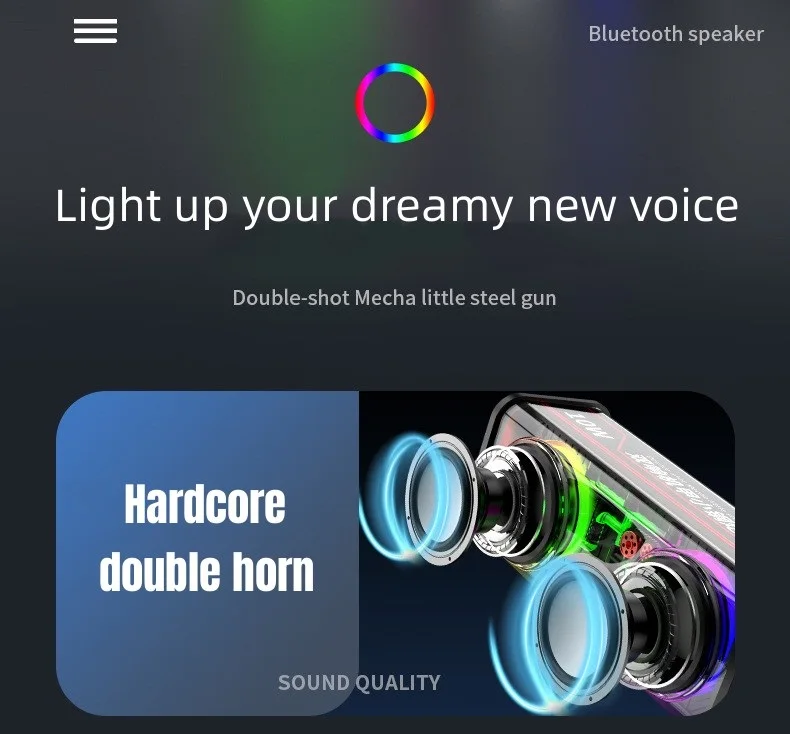 V8 Transparent Mecha Bluetooth Speaker description image 6