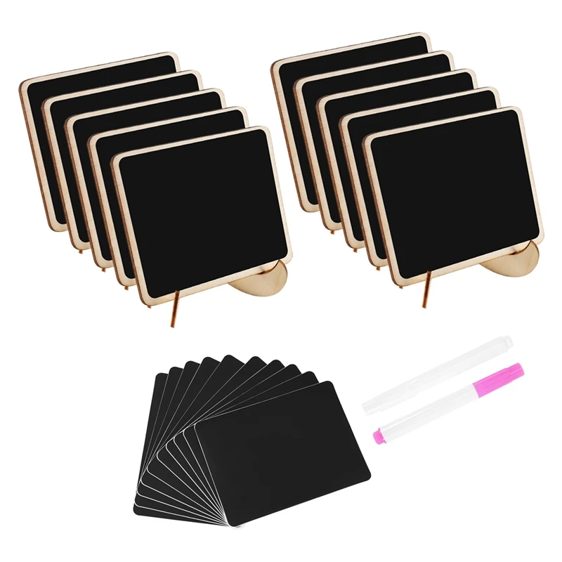 Hot SV-Mini Chalkboard Label Signs, 10 Pack Framed Easel Stand Wooden Blackboard For et Food Signs, Wedding Place Cards