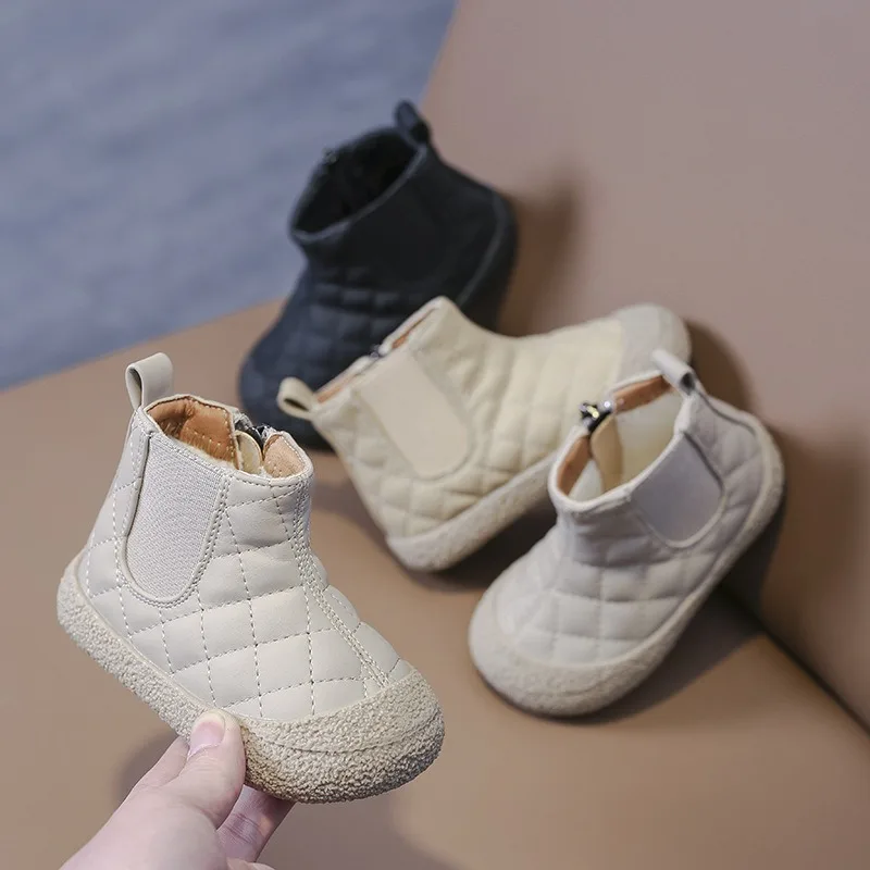 Bottes de neige en coton pelucheux pour bébés garçons et filles, chaussures d'extérieur pour enfants, chaussures décontractées pour enfants, chaussures pour tout-petits, hiver