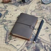 1pc Handmade Genuine Leather Notebook - Vintage Cowhide Sketchbook for Travelers and Artists 4