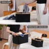 Laundry Storage Basket, Rectangle Closet Storage With Bamboo Handles, Collapsible Storage Bins for Toys Pillows Blankets Clothes 3