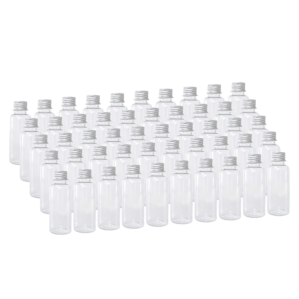 

100Pcs Plastic Bottle With Aluminium Screw Cap Travel Kit Empty Refillable Bottles Jars 5ml to 100ml PET Cosmetic Container