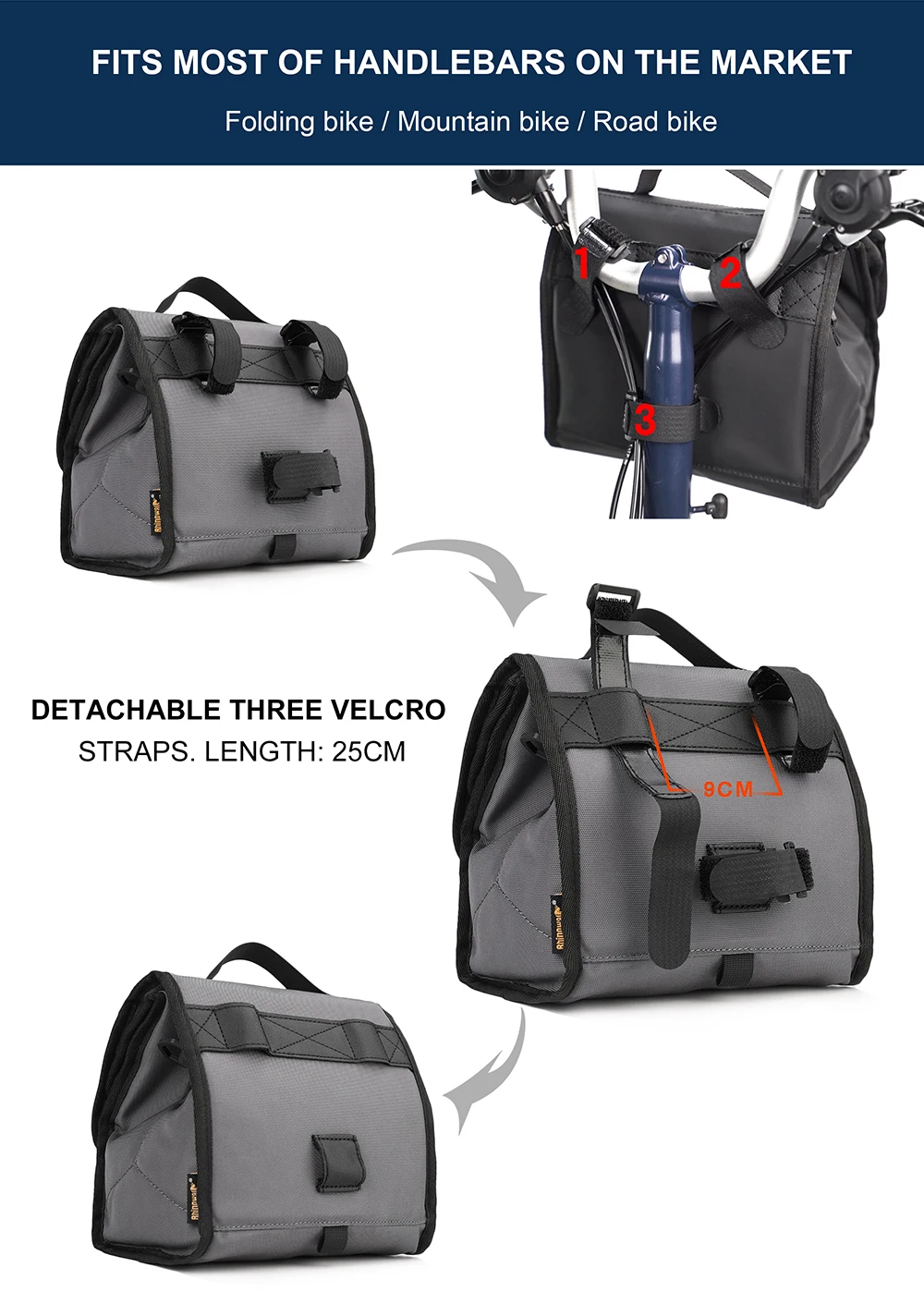 Sac de vélo étanche, sac de rangement portable pour