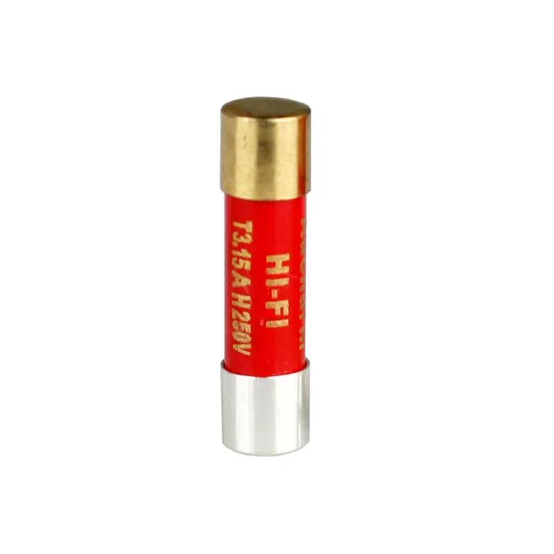 DLHiFi  Aucharm 0.5-10A 5*20mm Red HIFI Single Crystal Silver Nano  gold-plated cap Fuse CD Audio Amplifier DAC Tube Amp Fuse