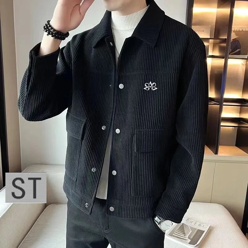 

High Quality Corduroy Jacket Men's Golf Wear 2024 Spring New Jacket Chaopai Lapel Collar Casual Men's Golf Clothing 남자 골프의류